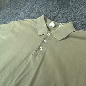 VTG  Gap Mens Size Large Polo Shirt Khaki Tan 100% Cotton Short Sleeve Pique USA